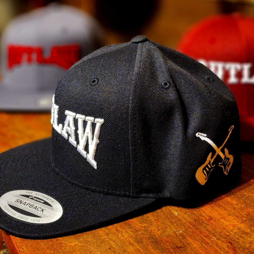 Custom Outlaw Band - adjustable snapback ball caps/hats: GRAY, BURGUNDY, BLACK.